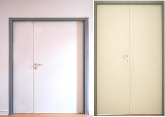 Steel and wood insulation fire door